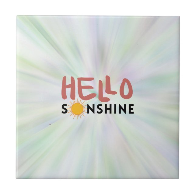 Azulejo Hola Sonshine, Sun Rays, vibraciones de verano (Frente)