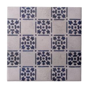 Azulejo holandés azul blanco patrón antiguo