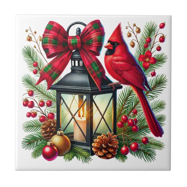 Azulejo Holiday Cardinal Ceramic Tile (Frente)