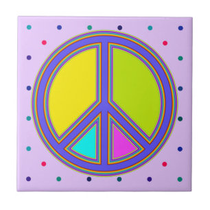 Azulejo holiES - colorido signo de PAZ + tus ideas