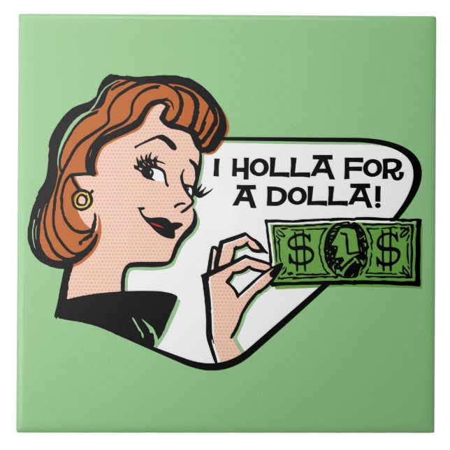 Azulejo Holla Por Una Pila Cerámica De Dolla (Frente)