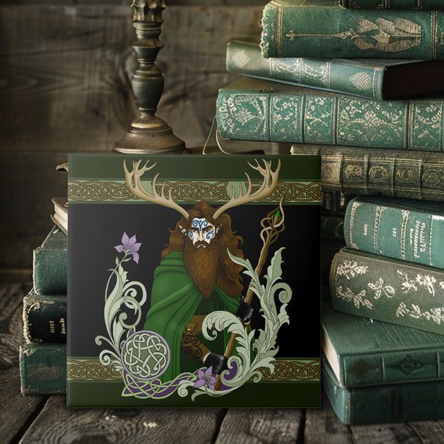 Azulejo Hombre Celta Verde con Cuerno  (Subido por el creador)