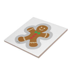 Azulejo Hombre De Gingerbread Haciendo El Ángel En La Niev