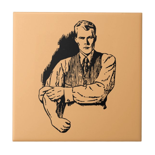 Azulejo Hombre furioso listo para la acción - Viñeta diver (Frente)