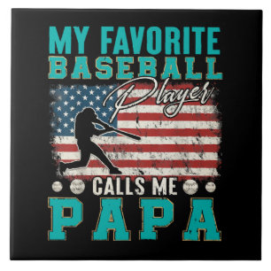 Azulejo Hombre Mi jugador de béisbol favorito me llama pap