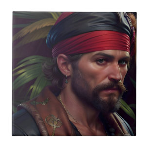 Azulejo Hombre Pirata Banda Roja Tropical