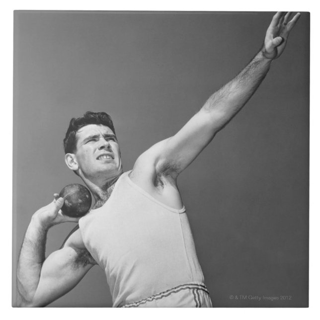 Azulejo Hombre que lanza Shotput (Frente)