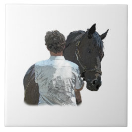 Azulejo Hombre Sujetando Cubierta Cerámica De Luz De Cabal