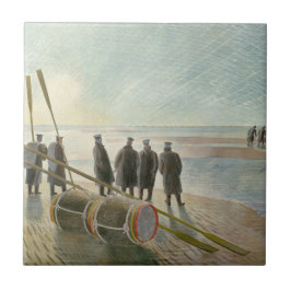 Azulejo Hombres en la playa (trabajo peligroso con baja ma