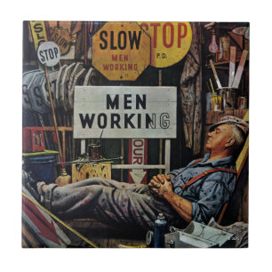 Azulejo Hombres trabajando
