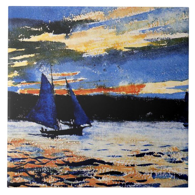 Azulejo Homer - Postcard de Gloucester Sunset (Frente)