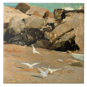 Azulejo Homer - Rocky Coast and Gulls, fine art