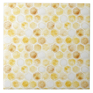 Azulejo Honeycomb amarillo dorado