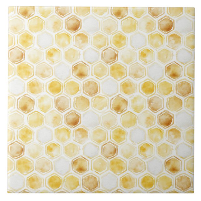 Azulejo Honeycomb amarillo dorado (Frente)
