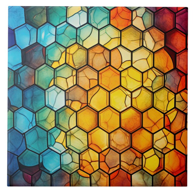 Azulejo Honeycomb Stained Glass  (Frente)