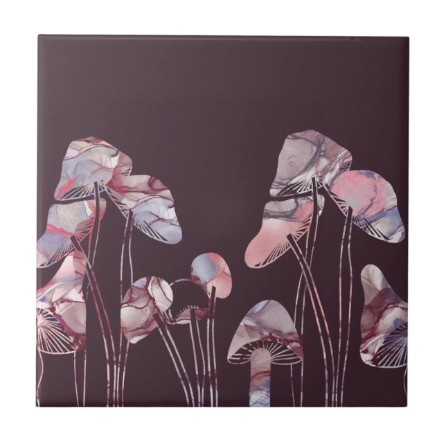 Azulejo Hongos de tinta morada (Frente)