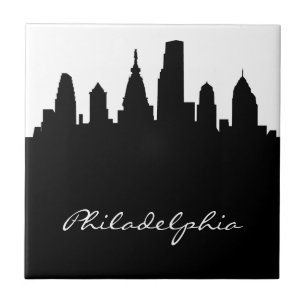 Azulejo Horizonte blanco y negro de Philadelphia