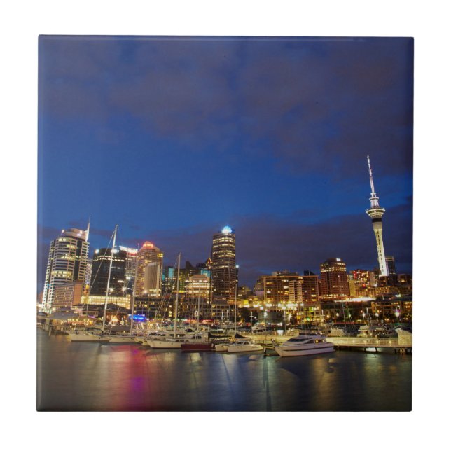Azulejo Horizonte nocturno de Auckland (Frente)