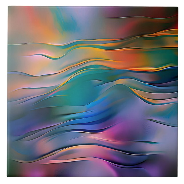 Azulejo "Horizontes fluidos" Arte abstracto contemporáneo (Frente)