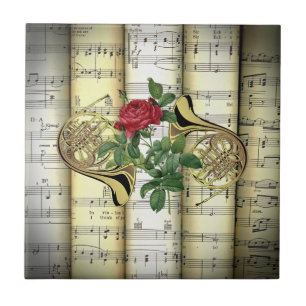 Azulejo Hornos franceses y Rosa ~ Rolling Sheet Music ~