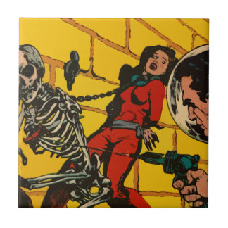 Azulejo Horror del espacio - arte cómico de la ciencia