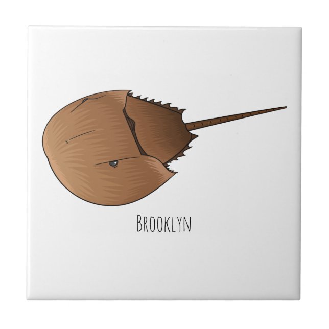 Azulejo Horseshoe crab cartoon illustration (Frente)