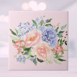 Azulejo Hortensia Peonía Floral Primaveral Rosa Azul Acuar<br><div class="desc">Lleva la belleza de la primavera a tu espacio con nuestra baldosa cerámica de Hortensia Peonía Floral Primaveral Rosa Azul Acuarela. ¡Perfecta para los amantes de las flores y la naturaleza!</div>