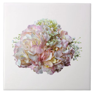 Azulejo Hortensia Rosa Pálido Con Aliento de Bebé