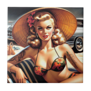Azulejo Hot Beach Pin-up