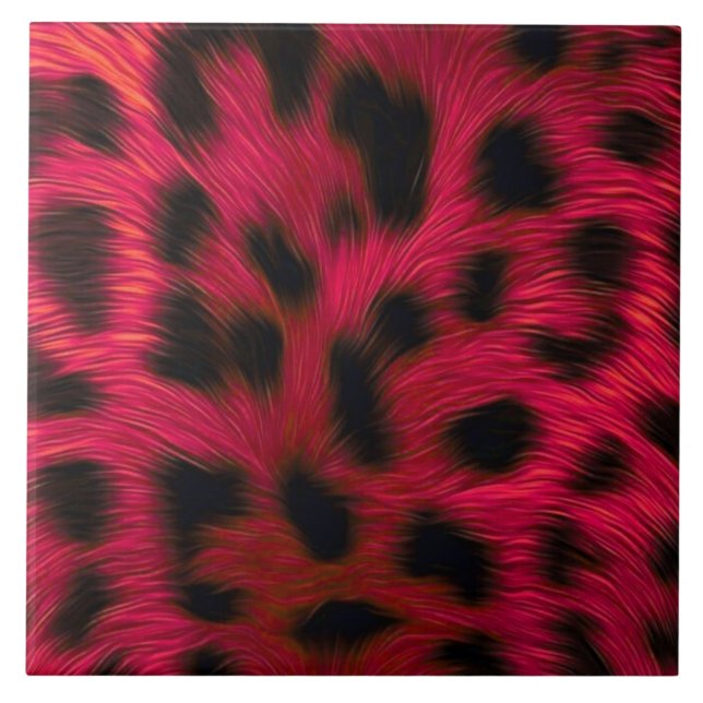 Azulejo Hot Pink Leopard Print Faux  (Frente)