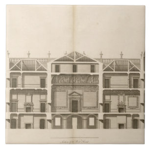 Azulejo Houghton Pasillo: sección del frente del oeste,