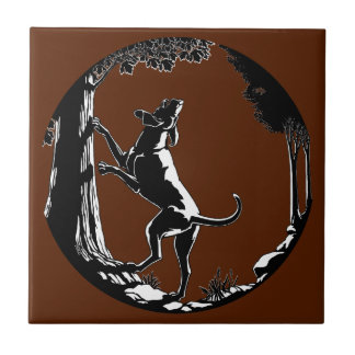 Azulejo Hound Dog Art Cerámica Tile Caza Decoración De Per