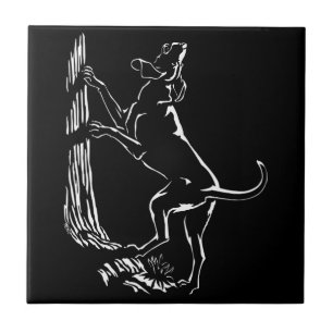 Azulejo Hound Dog Art Cerámica Tile Caza Decoración De Per