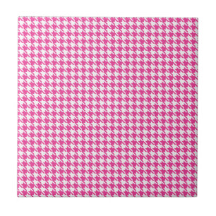 Azulejo Houndstaso rosa caliente y blanco