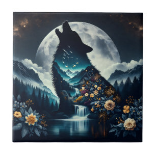 Azulejo Howling Wolf   Arte Ai Luna Completo