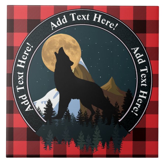 Azulejo Howling Wolf Full Moon (Frente)