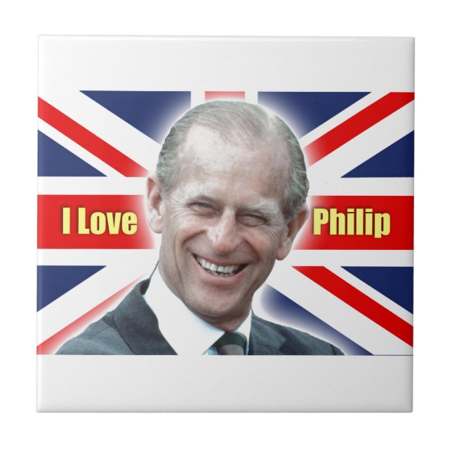 Azulejo HRH Duke de Einburgh - Amo a Philip (Frente)