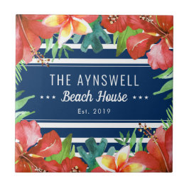 Azulejo Huelga Náutica Casa de Playa Floral Tropical