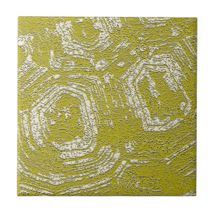 Azulejo Huella abstracta de Mustard Tortoise Shell de Leah