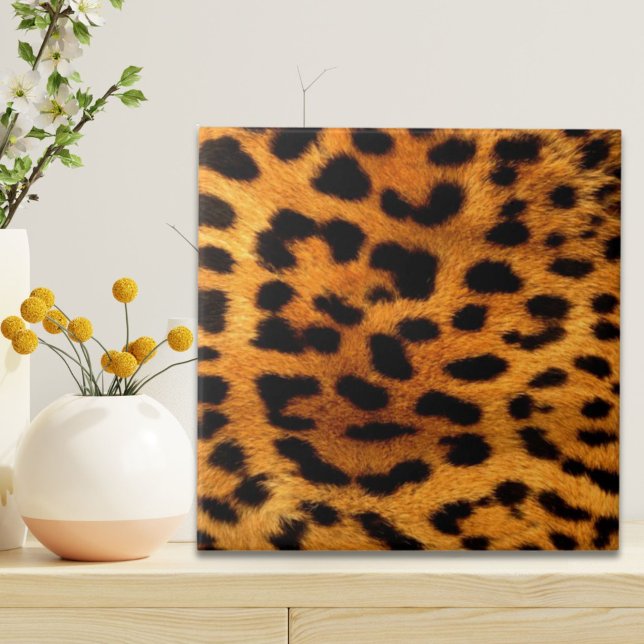 Azulejo huella de leopardo animal safari tribal de moda (tribal fashionista safari animal leopard print ceramic tile)