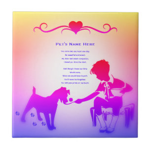 Azulejo Huella de Mascota Poema Memorial Personalizado Arc