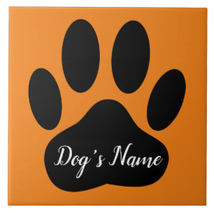 Azulejo Huella de pata de perro con nombre personalizado M
