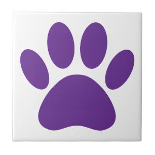 Azulejo Huella de pata de perro morada cuadrada