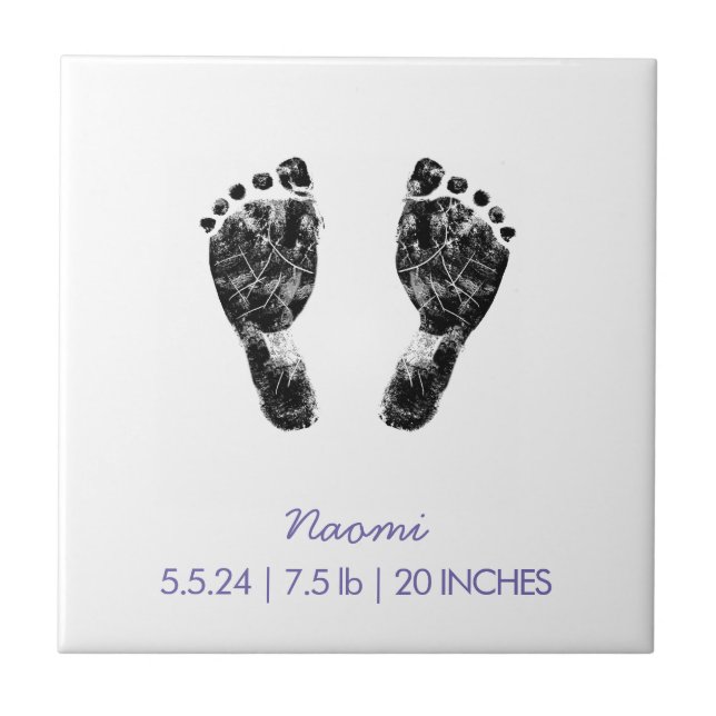 Azulejo Huella de personalizado | Subir la huella de su be (Frente)