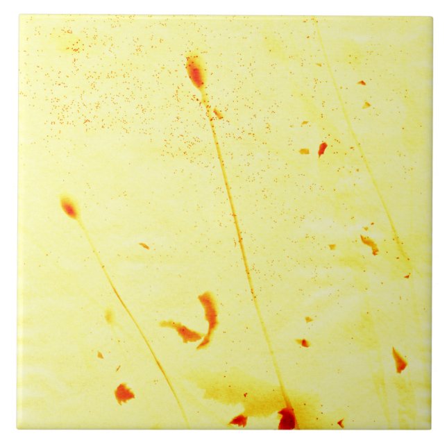 Azulejo Huella solar de tallos de amapola secos (Frente)