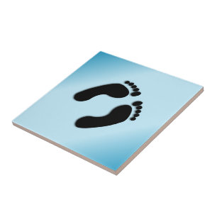 Azulejo Huellas azul para estribos