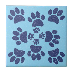 Azulejo Huellas de patas de perro al estilo portugués vint