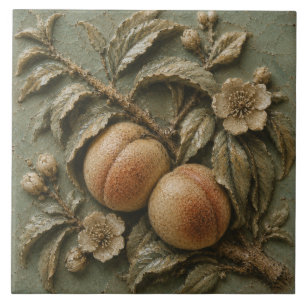 Azulejo Huerto de Flor de Melocotón Rústico Relieve Falso
