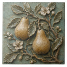 Huerto de Flor de Peral Rústico Relieve Falso