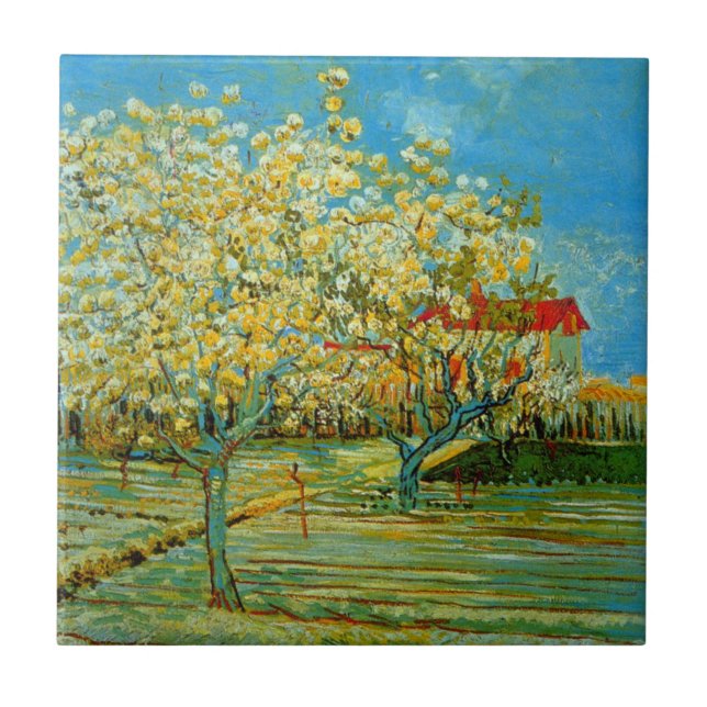 Azulejo Huerto en flor de Vincent van Gogh (Frente)
